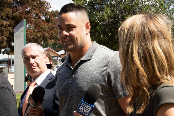 Jarryd Hayne leaves Cooma Correctional Centre on February 15 after his sexual assault convictions were quashed.