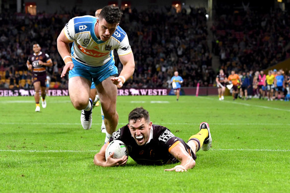 Corey Oates has become one of the Broncos all-time leading try scorers.