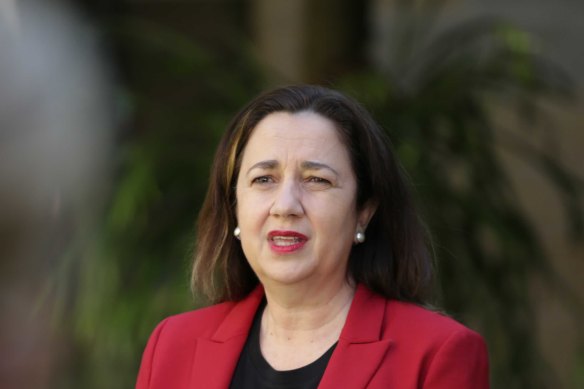 Annastacia Palaszczuk has announced five new cases on Monday, four linked to the current cluster.