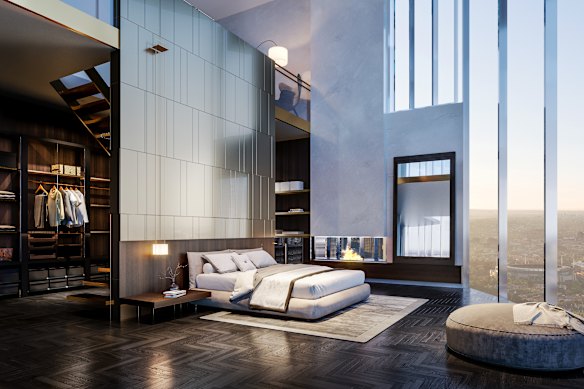 The plans for Adrian Portelli’s $39 million Melbourne penthouse at Sapphire by the Gardens.