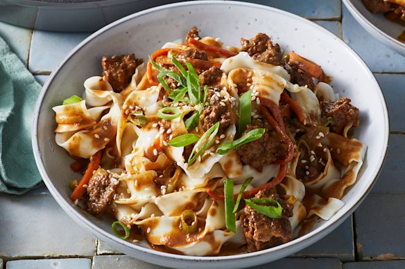 RecipeTin Eats’ ginger beef and noodles.