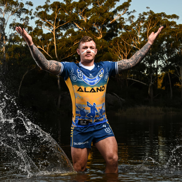 Eels player J’maine Hopgood during Indigenous Round.