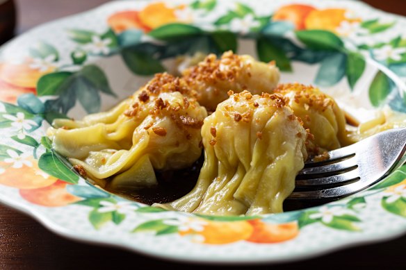 Prawn wontons.