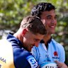 The Waratahs hold a press conference for former NSW Blues teammates Joseph-Aukuso Suaalii and Zac Lomax.