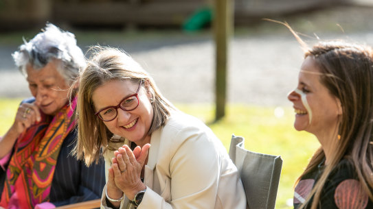 Premier Jacinta Allan listened to Wurundjeri leaders and commissioners at an ‘On Country’ Yoorrook Justice Commision hearing near the old Coranderrk mission last week.
