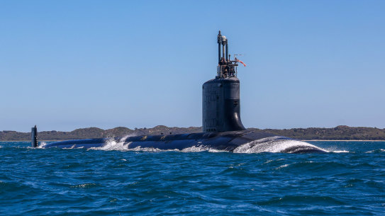 USS Minnesota (SSN-783) Virginia-class fast attack submarine off the WA Coast. 