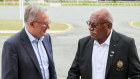 Reinforcing connections: Anthony Albanese and Sitiveni Rabuka in Nadi in March.