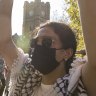 Pro-Palestine protesters at a University of Melbourne rally last month.