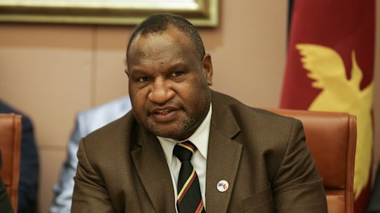 Prime Minister of Papua New Guinea James Marape and his delegation during a cabinet room meeting with Prime Minister Scott Morrison at Parliament House in Canberra on  Monday 22 July 2019. fedpol Photo: Alex Ellinghausen