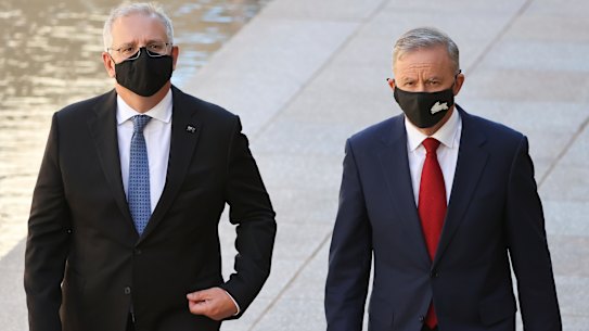 Prime Minister Scott Morrison and Opposition Leader Anthony Albanese.