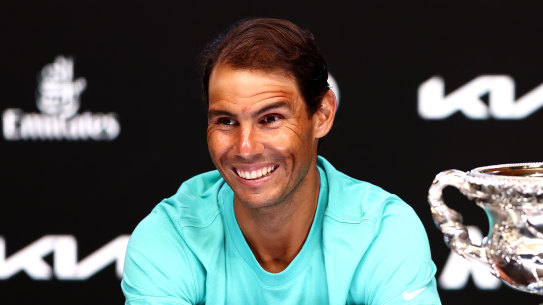 Rafael Nadal was all smiles after winning his 21st grand slam.