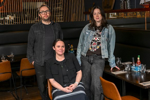 Carpenter’s Ruin owners Martin Webster and Amy McGouldrick with chef Ciara Woodside (seated).