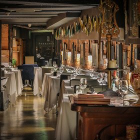 The interior of Stefano’s dining space.