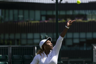 Eye on ultimate prize: Serena Williams trains this week at the All England club ahead of Wimbledon 2019.