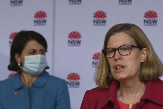NSW Chief Health Officer Dr Kerry Chant, right, with Premier Gladys Berejiklian.