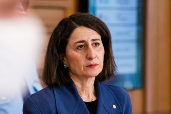 NSW Premier Gladys Berejiklian at Wednesdayâs COVID-19 briefing.