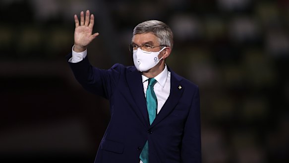 President of the International Olympic Committee, Thomas Bach during the closing ceremony.