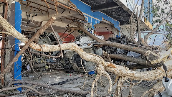 The tsunami destroyed the Talise beachfront in Palu.