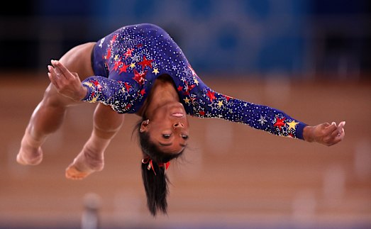 Simone Biles in full flight