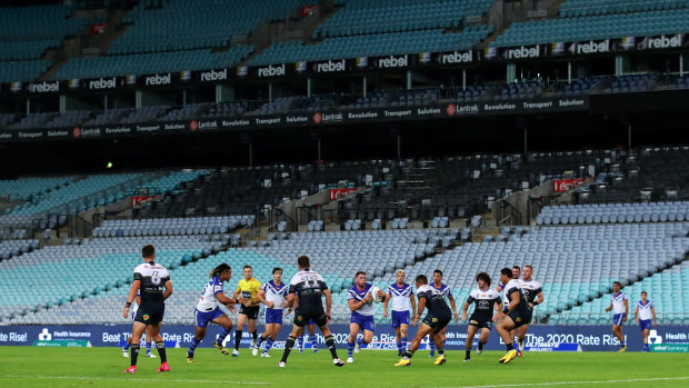 Round 2 of the NRL kicked off in front of an empty ANZ Stadium on Thursday night.