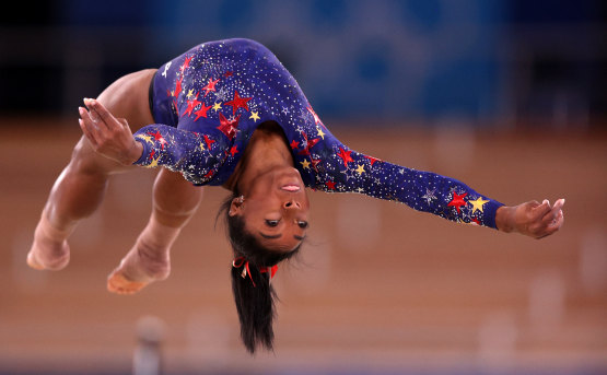 Simone Biles in full flight