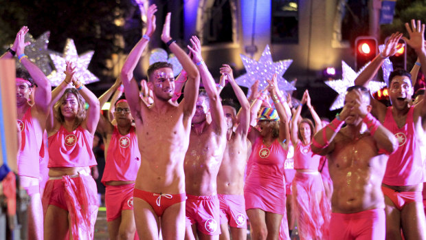 Celebrations at the 2019 Sydney Gay and Lesbian Mardi Gras parade.