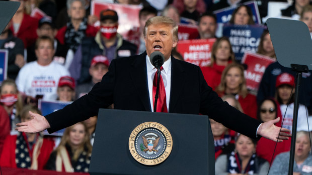 Outgoing US President Donald Trump at a rally in Georgia on December 5.