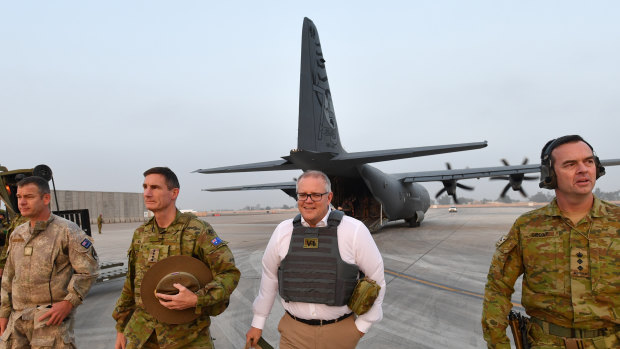 Australian Prime Minister Scott Morrison visits Australian troops at Taji Military Complex in Iraq in December 2018.
