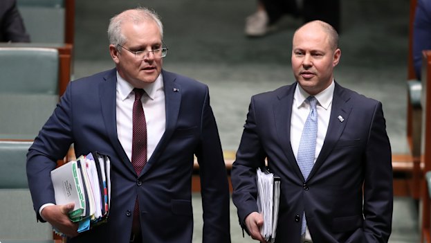 Treasurer Josh Frydenberg and Prime  Minister Scott Morrison.
