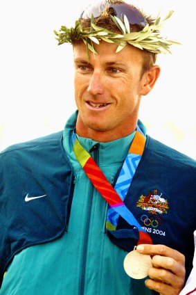 Australian silver medallist Nathan Baggaley at the 2004 Athens Olympics.