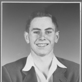 This photo of a young John Howard sits in pride of place at the entrance to Canterbury Boys' High School.