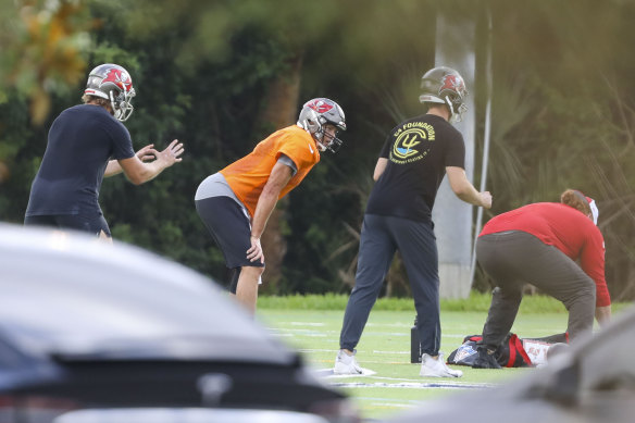 Tom Brady worked out with some of his new Tampa Bay teammates for the first time this week.