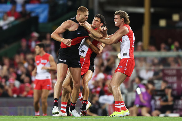 The Swans took aim at Wright after his high bump on Cunningham.