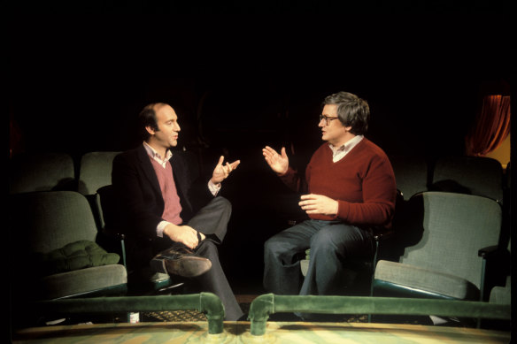 Film reviewer Roger Ebert (right) with professional partner Gene Siskel.