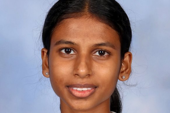 St Aidan’s Anglican Girls’ School student Rasika Sudhahar admits she’s feeling pretty nervous for her ATAR results.