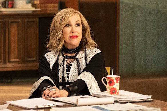 Catherine O’Hara in a scene from Schitt’s Creek. 