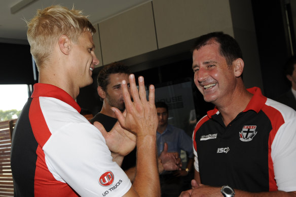 Nick Riewoldt with Lyon in his first stint as coach.