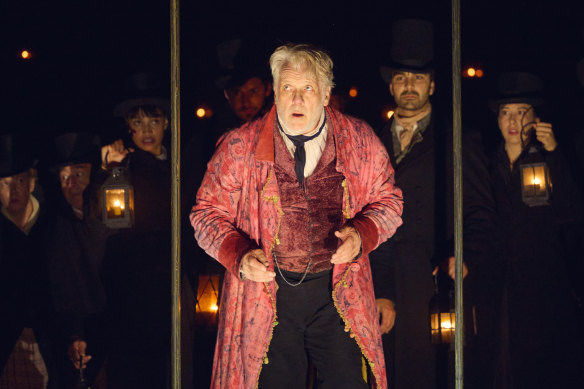 Erik Thomson and ensemble in A Christmas Carol. 