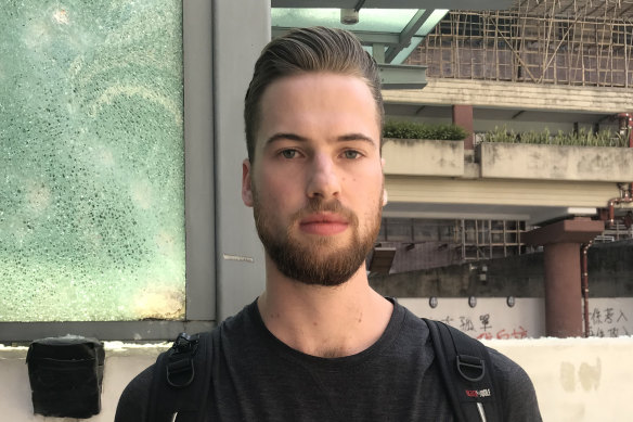 Simon MacIsaac, 24 from Monash University has decided to stay at HKU despite the unrest in Hong Kong. 