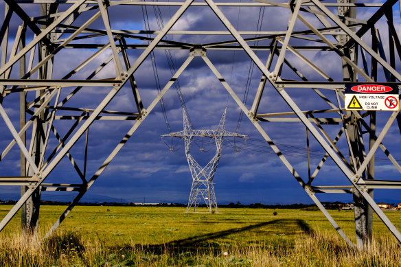 New high-voltage transmission lines are needed to expand the grid to carry more renewables and achieve the Albanese government’s target for 82 per cent of Australia’s power being green by 2030.