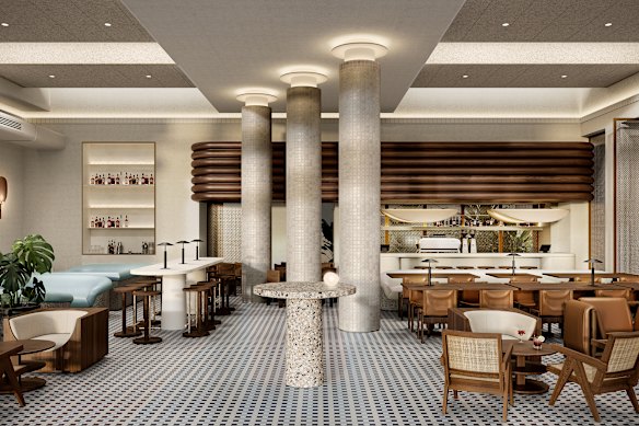 Artist’s impression of the Novotel’s food and beverage space.
