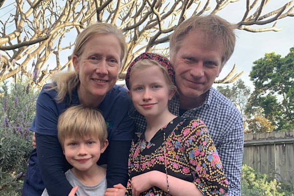 Westpac employee Nick Short is working from home and homeschooling his children during lockdown.