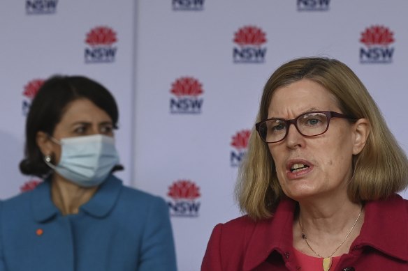 NSW Chief Health Officer Dr Kerry Chant, right, with Premier Gladys Berejiklian.
