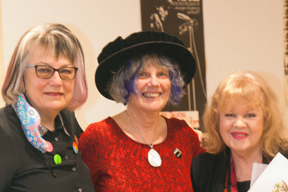 Meredith Burgmann, Nadia Wheatley and Patricia Amphlett (Little Patty) at the launch of the book Radicals: Remembering the Sixties.