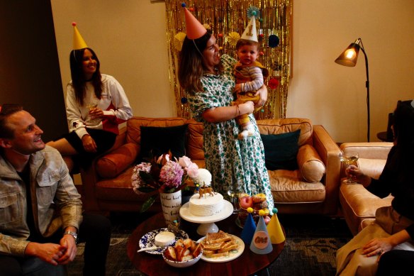 Alexandra Whiting hosts a social-distancing first birthday party for her son, August.