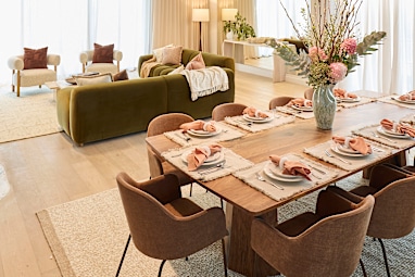 Adam and Jolene were lucky enough to score a Christian Cole piece for their dining room and it paid off big time. 