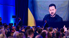 Ukraine President Volodymyr Zelenskyy addresses the Warsaw Security Forum.