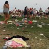 Large amounts of rubbish left near Bronte beach on Christmas Day.