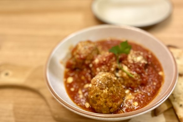 Polpette with tomato sugo.