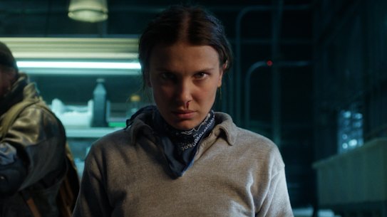 David Harbour as Jim Hopper and Millie Bobby Brown as Eleven in season five of Stranger Things.